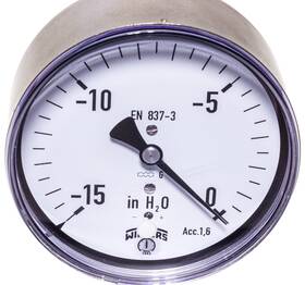 Winters 628311203332 Plp Series 4 Inch Low Pressure Gauge Stainless Steel 0-15 Water/vac