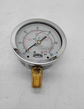 Winters D6p13b9d6 Instruments 2.5 Inch Liquid-filled Pressure Gauge - 0-60 Psi/kpa 1/4 Npt