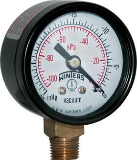 Winters Instruments 628311200096 1-1/2 Inch Dial Size Economy Utility Dry Pressure Gauge Brass Inter