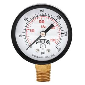 Winters Instruments 628311200485 2 Inch Dial Multi-function Pressure Gauge 0-300 Psi Brass Internals