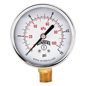 Winters Instruments 628311200652 2-1/2 Inch Dial Size Multi Function Economy Utility Dry Pressure Gaug