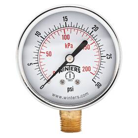 Winters Instruments 628311200669 2-1/2 Inch Dial Size Multi Function Economy Utility Dry Pressure Gaug