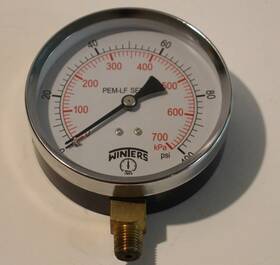 Winters Instruments 628311200836 4 Inch Dial Size Multi Function Economy Utility Dry Pressure Gauge