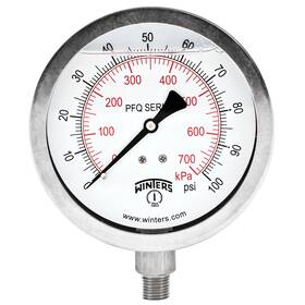 Winters Instruments 628311232721 4 Inch Dial Size Liquid Filled Industrial Pressure Gauge Stainless Stee