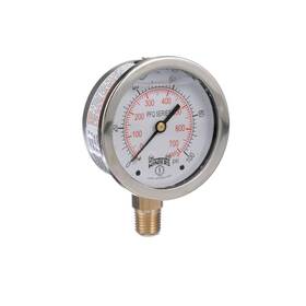 Winters Instruments 628311235524 2-1/2 Inch Dial Size Liquid Filled Industrial Pressure Gauge Stainless