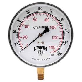 Pct325lf Winters Instruments 628311250121 Pressure Gauge 4.5 Inch Dial 1/4 Npt 0-200 Psi/kpa 1% Accuracy