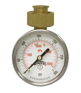 Winters Instruments 628311900514 Pet Water Test Gauge 0-300 Psi/kpa 2.5 Inch Dial 3/4 Female Hose