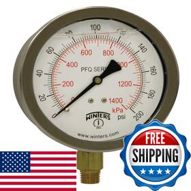 B0087uuoyc Winters Instruments 4 Dial Size Liquid Filled Industrial Pressure Gauge