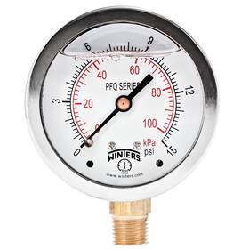 B0087uy60k Winters Instruments 2.5 Inch Liquid Filled Industrial Pressure Gauge Brass Internals Ip65