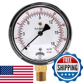 B0087v0ad6 Winters Instruments Plp Series Steel Dual Scale Pressure Gauge Brass