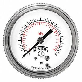 P9s901464 Winters Instruments Pressure Gauge 0 To 15 Psi 1/4 In Mnpt