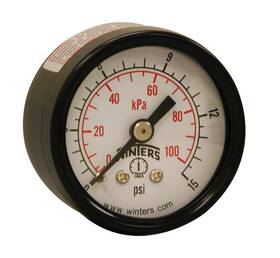 Pem1399 Winters Instruments 1-1/2 Inch Dial Size Economy Utility Dry Pressure Gauge Brass Inter