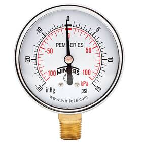 Pem152 Winters Instruments 2.5 In Dial Multi Function Utility Pressure Gauge Brass Internalstt
