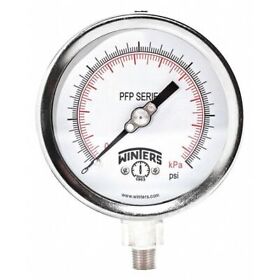 Pfp647wbw Winters Instruments Pressure Gauge 0 To 300 1/4 In Mnpt Gray
