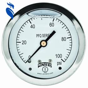 Pfq904r1 Winters Instruments Liquid Filled Industrial Pressure Gauge Brass Internals 304 Stainless Steel Cas