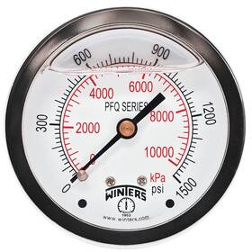 Pfq914 Winters Instruments 21/2 Inch Dial Size Liquid Filled Industrial Pressure Gauge Brass Inter