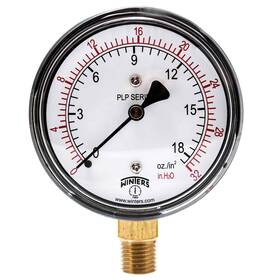Plp301 Winters Instruments Plp Series Steel Dual Scale Low Pressure Gauge With Brass Internals