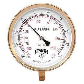 P1s412 Winters Industrial Compound Gauge 30 To Psi 4 1/2 In Dial 1/4