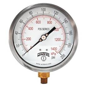 P3s6013-maxi45 Winters Industrial Pressure Gauge To 200 Psi 4 1/2 In