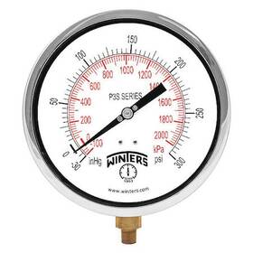 P3s6082 Winters Industrial Compound Gauge -30 To 300 Psi 1/4 In Mnpt