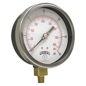 P3s6085 Winters Industrial Pressure Gauge To 60 Psi 6 In 1/4 Npt Bottom
