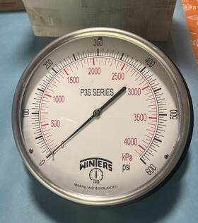 P3s6216b Winters P3s6216b/sfc Panel Pressure Gauge 8-1/2 Inch Dial 0-600 Psi 1/4 Npt Back P3s621b/sfc