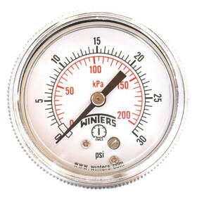P9u901402uc Winters Pressure Gauge 2 Inch Dial Size Black Pk 10