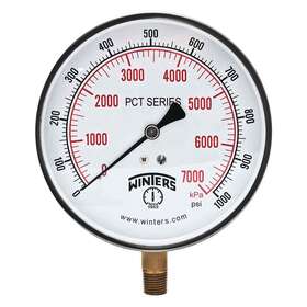 Pct293 Winters Pressure Gauge 4-1/2 Inch Dial Size Silver
