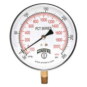 Pct334 Winters Compound Gauge 4-1/2 Inch Dial Size Silver