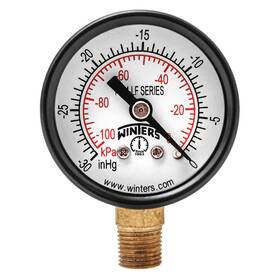 Pem1297lf Winters Vacuum Gauge 1-1/2in 30 Inch Hg Vac To Pk 6