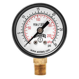Pem1300lf Winters Gauge Pressure 1-1/2in. 0 To 30 Psi