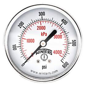 Pem3413 Winters Pressure Gauge 2-1/2 Inch Dial Size Black 491f25