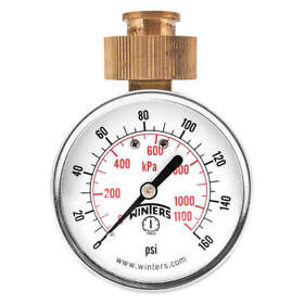 Petw213 Winters Pressure Gauge 0 To 160 Psi Range