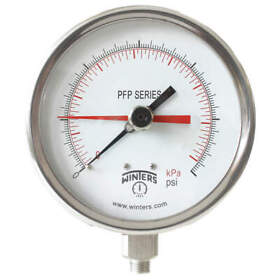Pfp714-dry-45bf-maxi45 Winters Pressure Gauge 4-1/2 Dial Size Silver