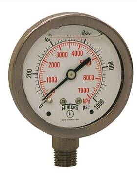 Pfp829 Winters Gauge 0-1000psi Nsmp