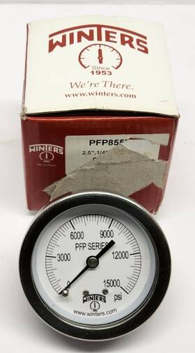Pfp855 Winters Pfp Series Stainless Steel 2.5 Inch Pressure Gauge 0-15 000 Psi -new
