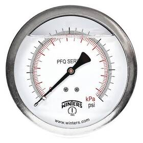 Pfq1276 Winters Industrial Pressure Gauge To 600 Psi 4 In Dial 1/4 Npt