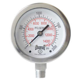Pfq129-dry Winters Pressure Gauge 2-1/2 Dial Size Silver