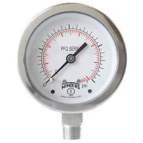 Pfq137-dry Winters Pressure Gauge 2-1/2 Dial Size Silver