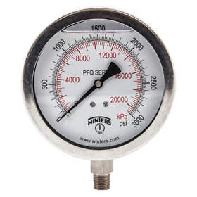 Pfq1531-dry Winters Pressure Gauge 4 Dial Size Silver