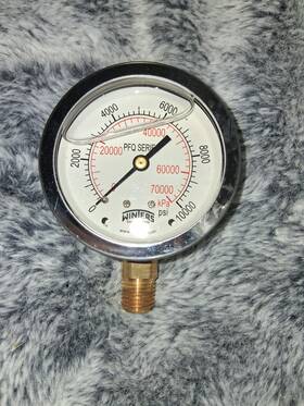 Pfq190r1r3 Winters - 10 000 Psi Stainless Steel Liquid Filled Pressure Guage