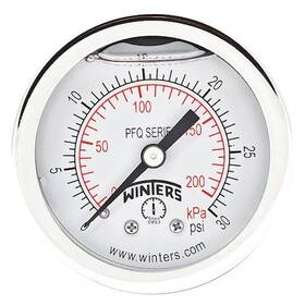 Pfq2487-dry-2ff Winters Panel-mount Pressure Gauge To 30 Psi 2 In Dial 1/4