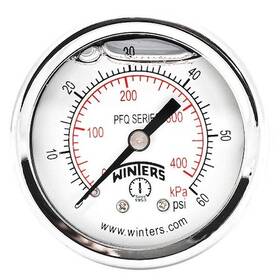 Pfq2488-dry-2ff Winters Panel-mount Pressure Gauge To 60 Psi 2 In Dial 1/4