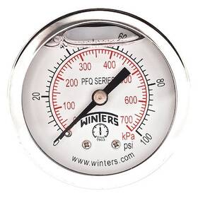 Pfq2489-dry-2ff Winters Panel-mount Pressure Gauge To 100 Psi 2 In Dial