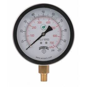 Pfq711lf Winters Lead-free Pressure Gauge To 100 Psi 4 In Dial 1/4 Npt