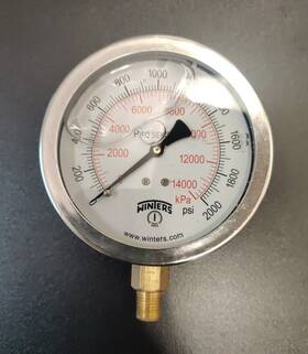 Pfq726 Winters Stainless Steel Liquid Filled Gauge Dual Scale Dial 4 Inch 1/4 Npt
