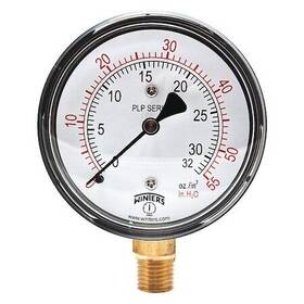Plp302 Winters Low Pressure Gauge To 55 In Wc 1/4 Mnpt