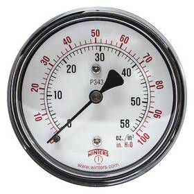 Plp343 Winters Low Pressure Gauge To 100 Psi 2 1/2 In Dial 1/4 Npt