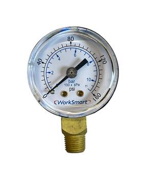 Ws-pe-gage-7 Worksmart Lower Pressure Gauge 0-160 Psi 1/8 Inch Npt 1.5 Dial Size