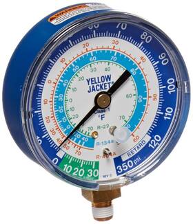 49106 Yellow Jacket Blue Electromechanical Gauge High Visibility Temperature Scale 49106 Yellow Jacket Blue Electromechanical Gauge High Visibility Temperature Scale